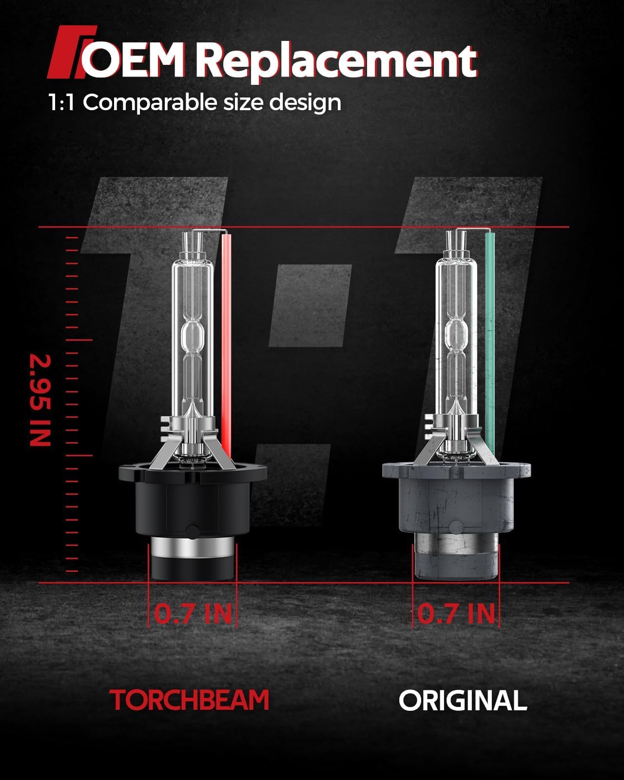 Torchbeam D2S Xenon LED 6000 K 35 W mit Sockel aus Metall