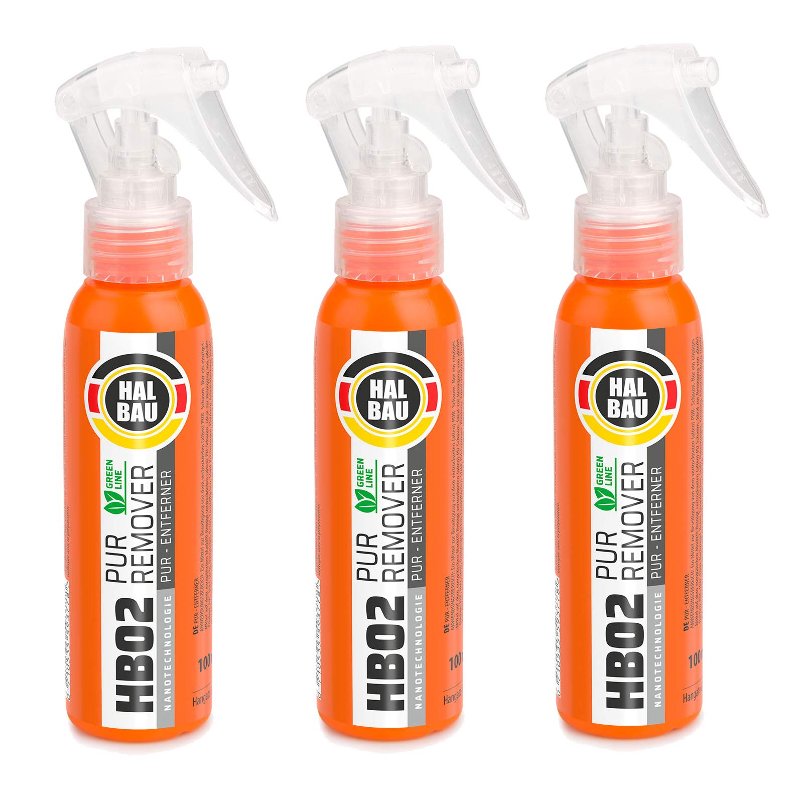 HB02 - Detergente per schiuma poliuretanica, 100 ml, 3 pezzi