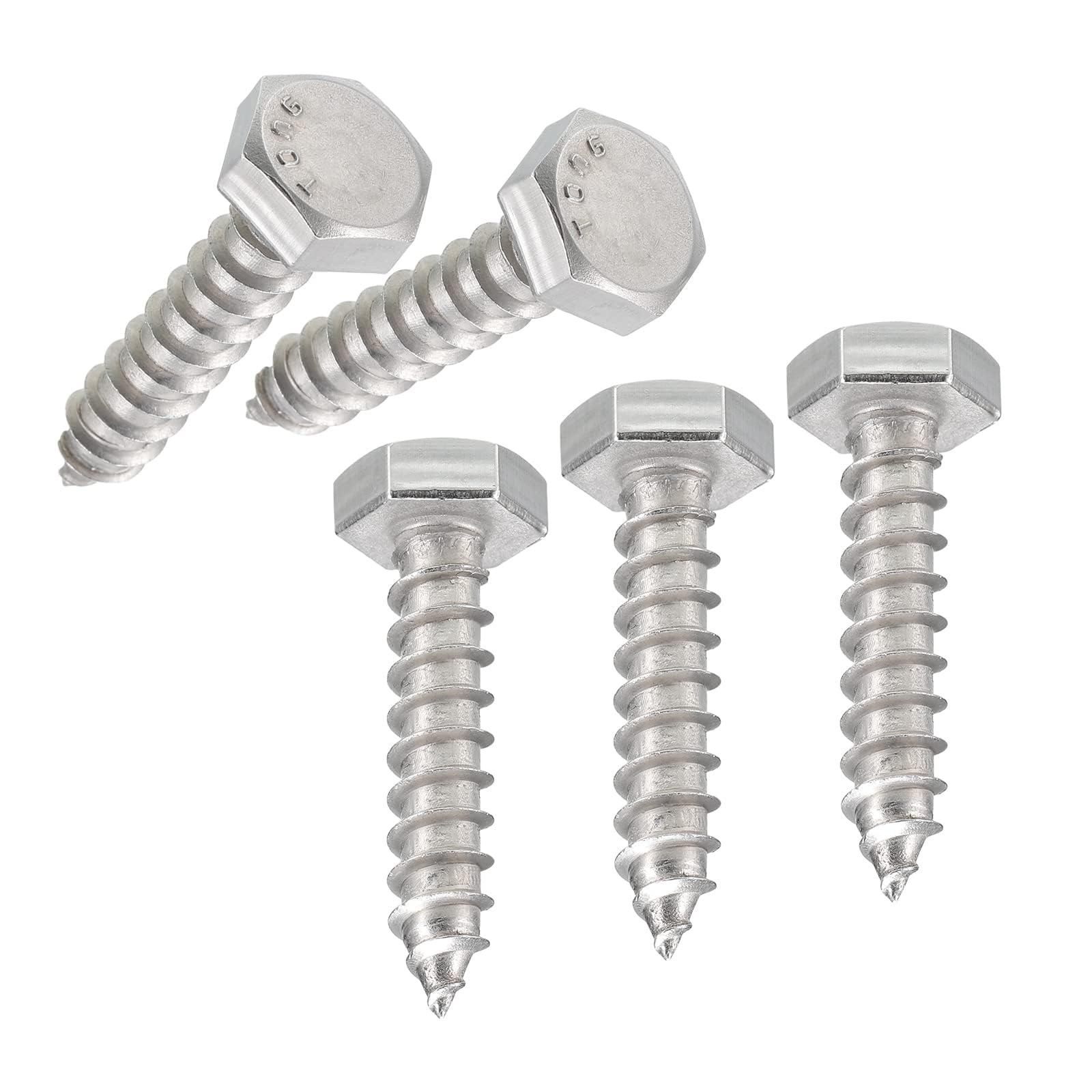 TA-VIGOR 50Pcs Coach Screws, 1/4" x 1-1/4" Hex Head Lag Bolts