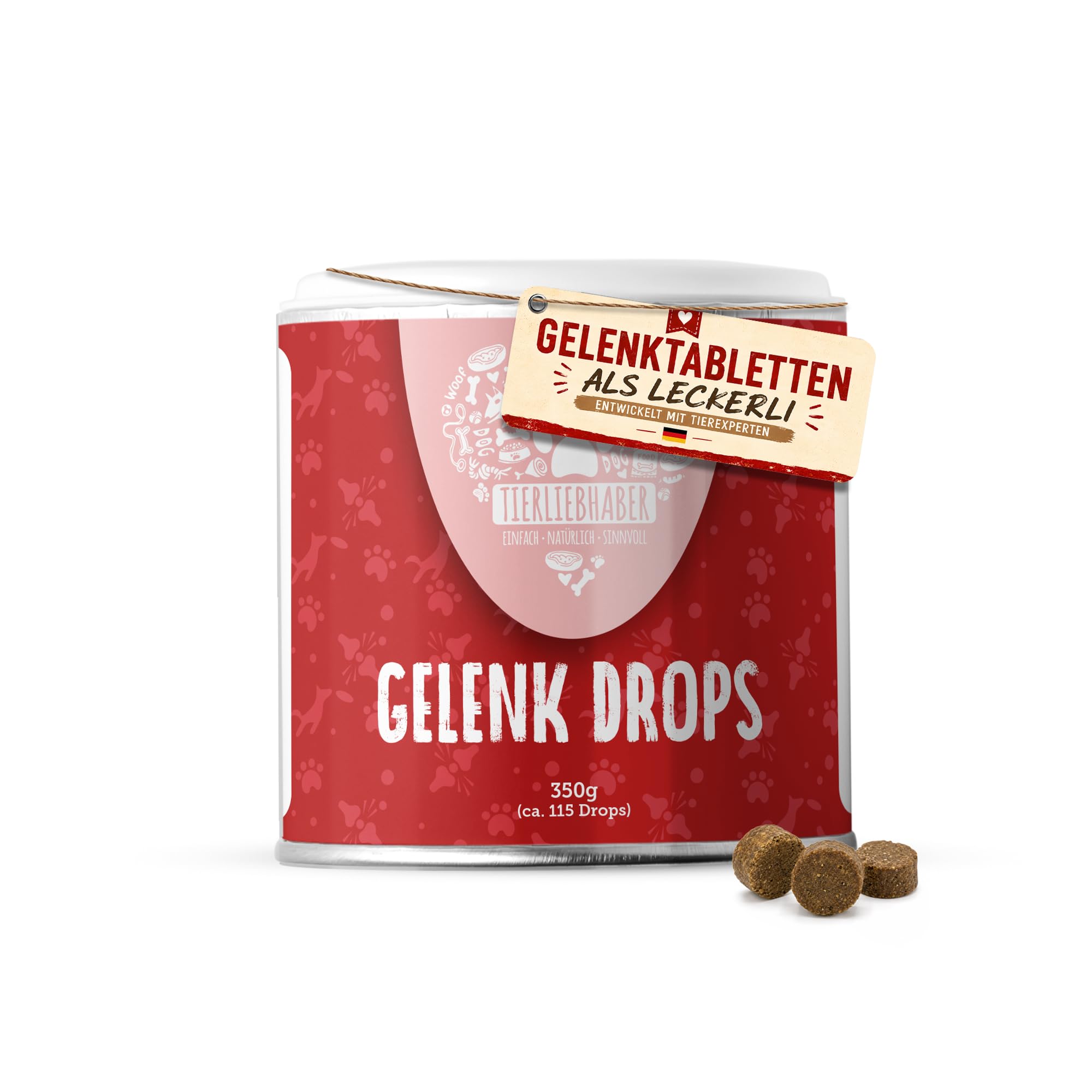 TIERLIEBHABER Gelenk Drops Gelenktabletten Hund – Grünlippmuschel Hund Drops tierärztlich entwickelt – Hunde Gelenktabletten zum Gelenk- & Knochenschutz für Hunde mit Teufekskralle, MSM & Kollagen