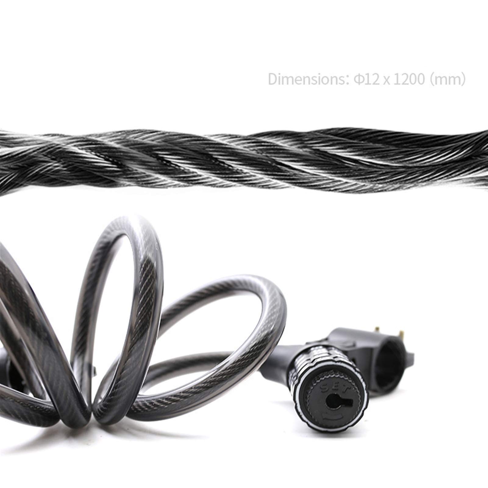 lucchetto digitale a combinazione per bicicletta, Lucchetto for bicicletta, lucchetto con combinazione codificata for bicicletta, accessori for lucchetto con filo d'acciaio(Black)