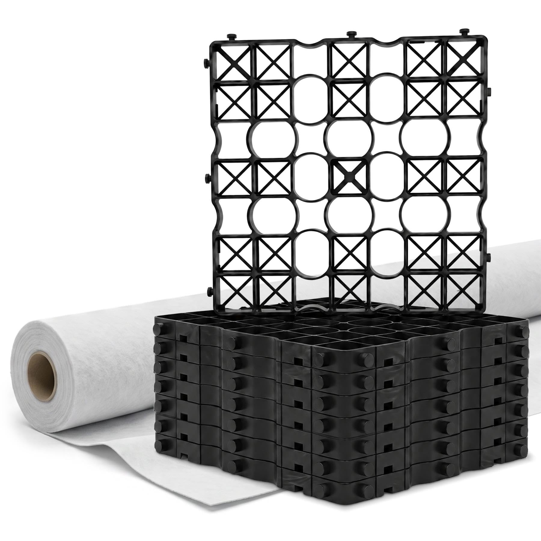 NOVECRAFTO Gravel Grid & Geotextile Membrane (4m² Coverage) – 1000t/m² Heavy-Duty Driveway Grids with 100 GSM Non Woven Drainage Fabric – Ground Stabilisation Kit for Driveways & Garden Paths