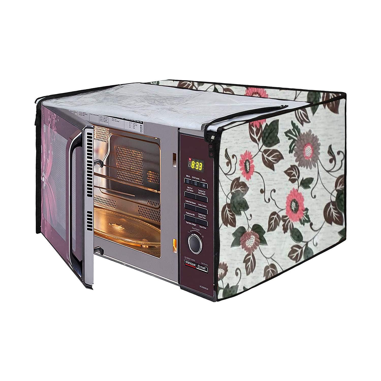 Microwave Oven Cover for LG 21 Litre Convection Waterproof & Dustproof PVC | Heat Resistant, Stainproof & Washable | Decorative Kitchen Appliance Cover (49 cm X 43 cm X 29 cm) pr16