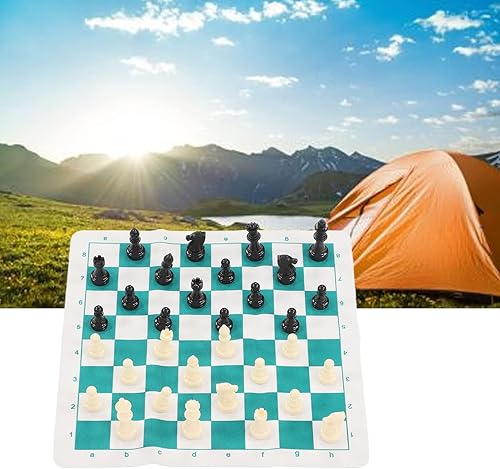 Miniatura 2 de Juego de tablero de ajedrez enrollado portátil, juego de entretenimiento, sensación de aumento de la sensación, enrollable, ligero, viajes, picnic,