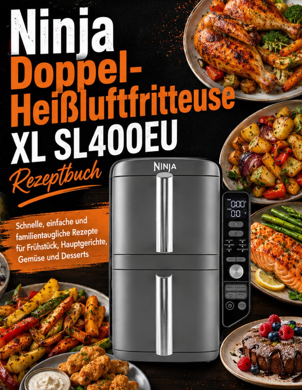 Ninja Doppel-Heißluftfritteuse XL SL400EU Rezeptbuch: Schnelle, einfache und familientaugliche Rezepte für Frühstück, Hauptgerichte, Gemüse und Desserts