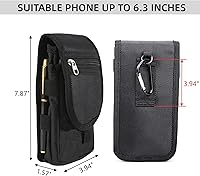 Vista 2 de Dual Cell Phone Holster, Tactical Belt Phone Pouch, Multi-Purpose Cell Phone Holder for Men, Large Smartphone Pouch Waist Bag for Work Hiking