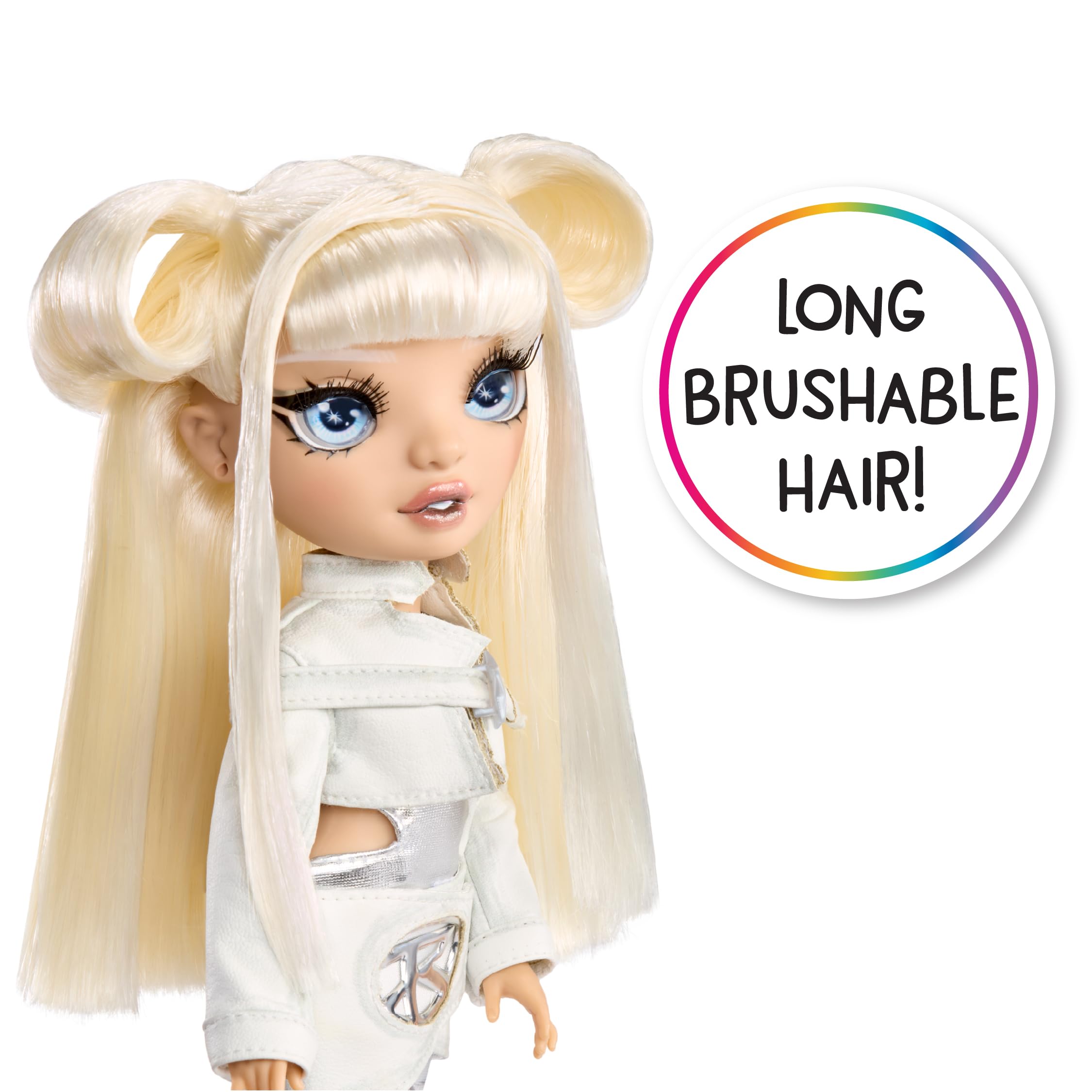 Rainbow High Sparkle & Shine Doll, Whitney, 28cm Fashion Doll with White Hair and Magic Bubbles in Legs, Colour, Style, Play - Image 4