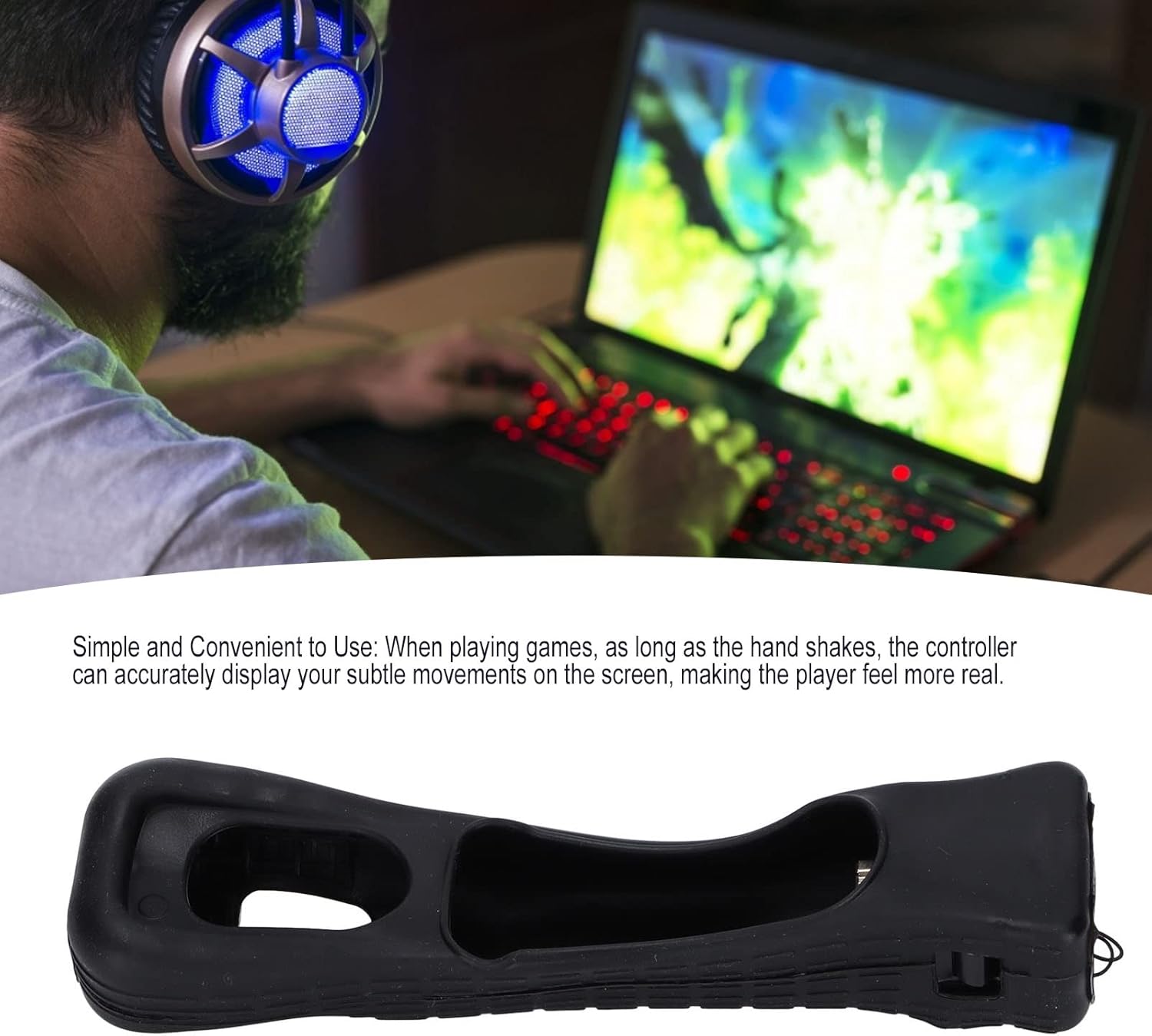 Remote Sensor Controller for Wii,Remote Controller with Motion Plus,Enhanced Induction Handle Accelerator,Improve The Accuracy of Game Control(Black)