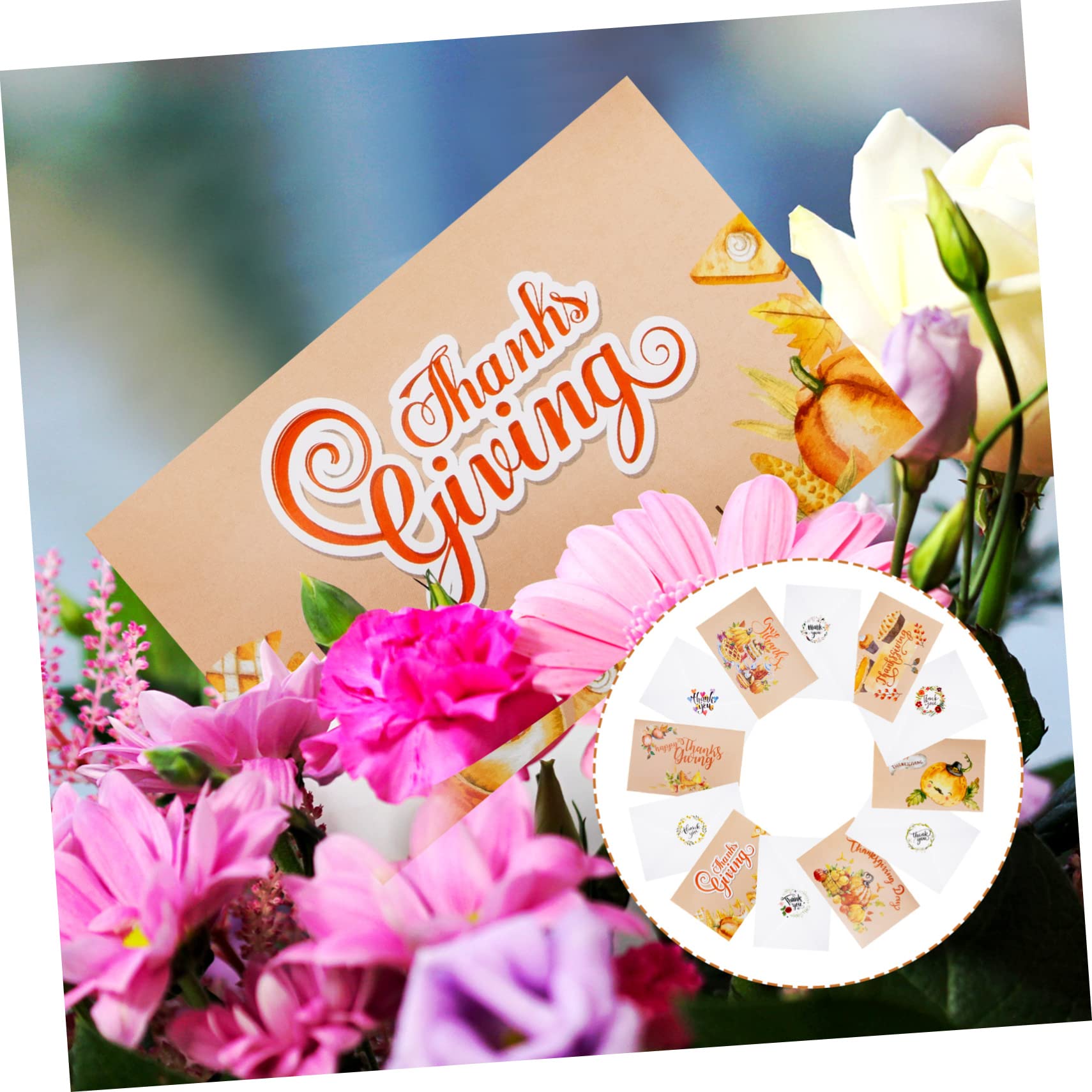 Lurrose 48 Sätze Thanksgiving-segenskarten Inspirierende Danksagungskarten Kürbis- Segen Postkarten Danksagungskarten Masse Postkarten Masse Glückwunschkarten 250 g Weißer Karton
