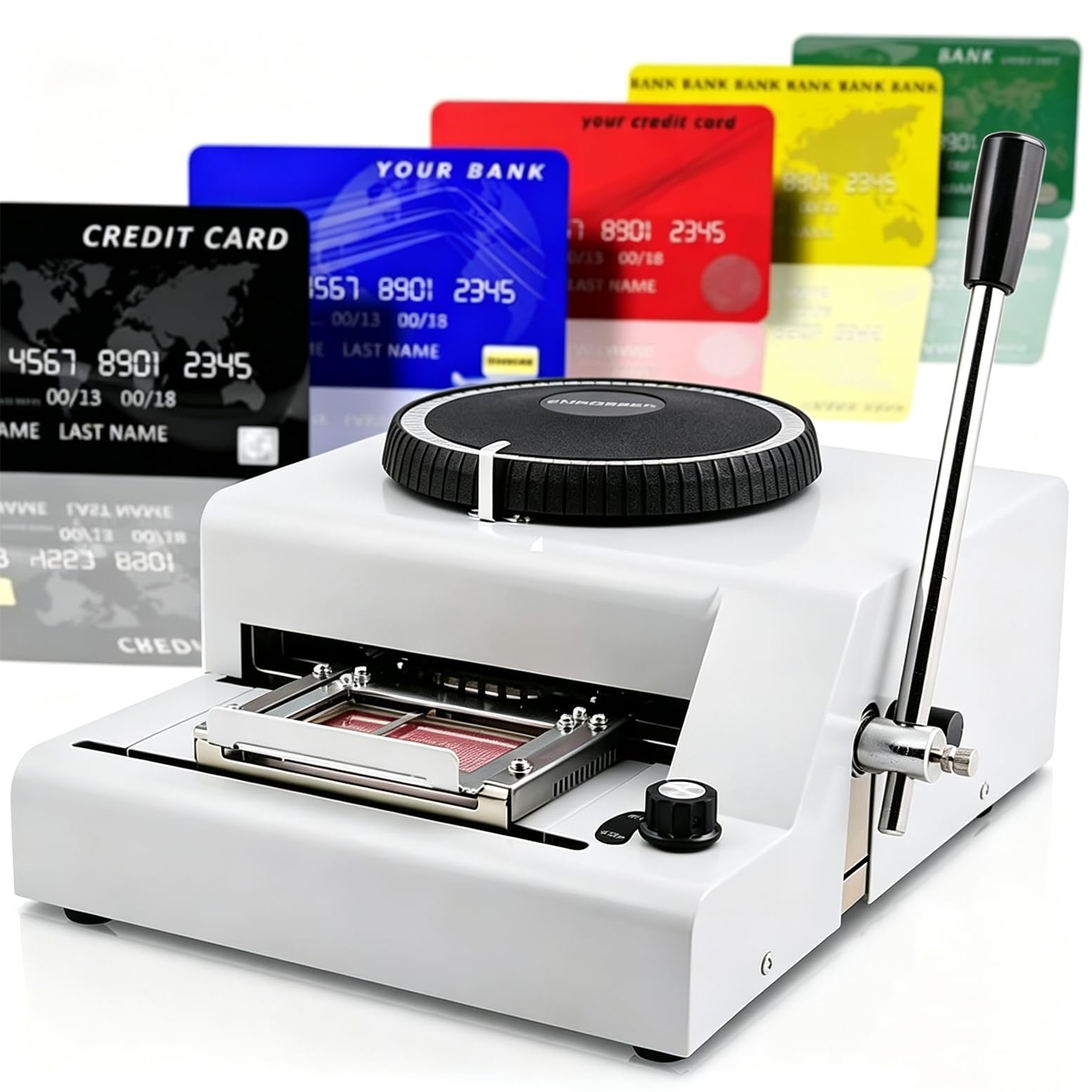 CYMYYDS Dog Tag Coding Embosser Machine 72 Coded Character Manual Dog Tag Embosser Machine with 30 Aluminum Dog Tag,Precise Positioning,Adjustable Character Spacing and Depth