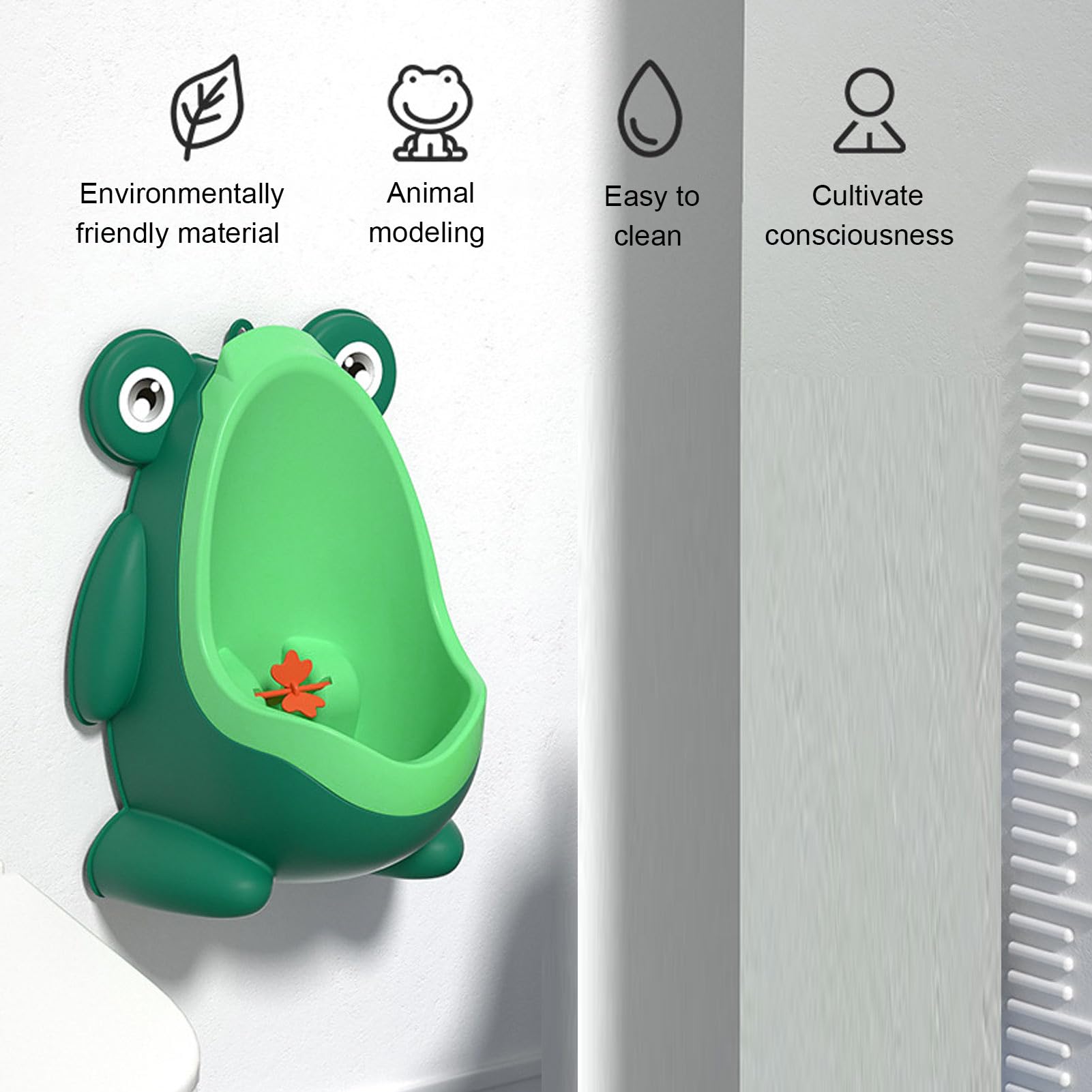 EMUKOEP Jungen-Pipi-Trainer-Urinal, Lustiges Tierform-Wand-Töpfchen-Trainings-Urinal mit 2 Saugnäpfen für Jungen