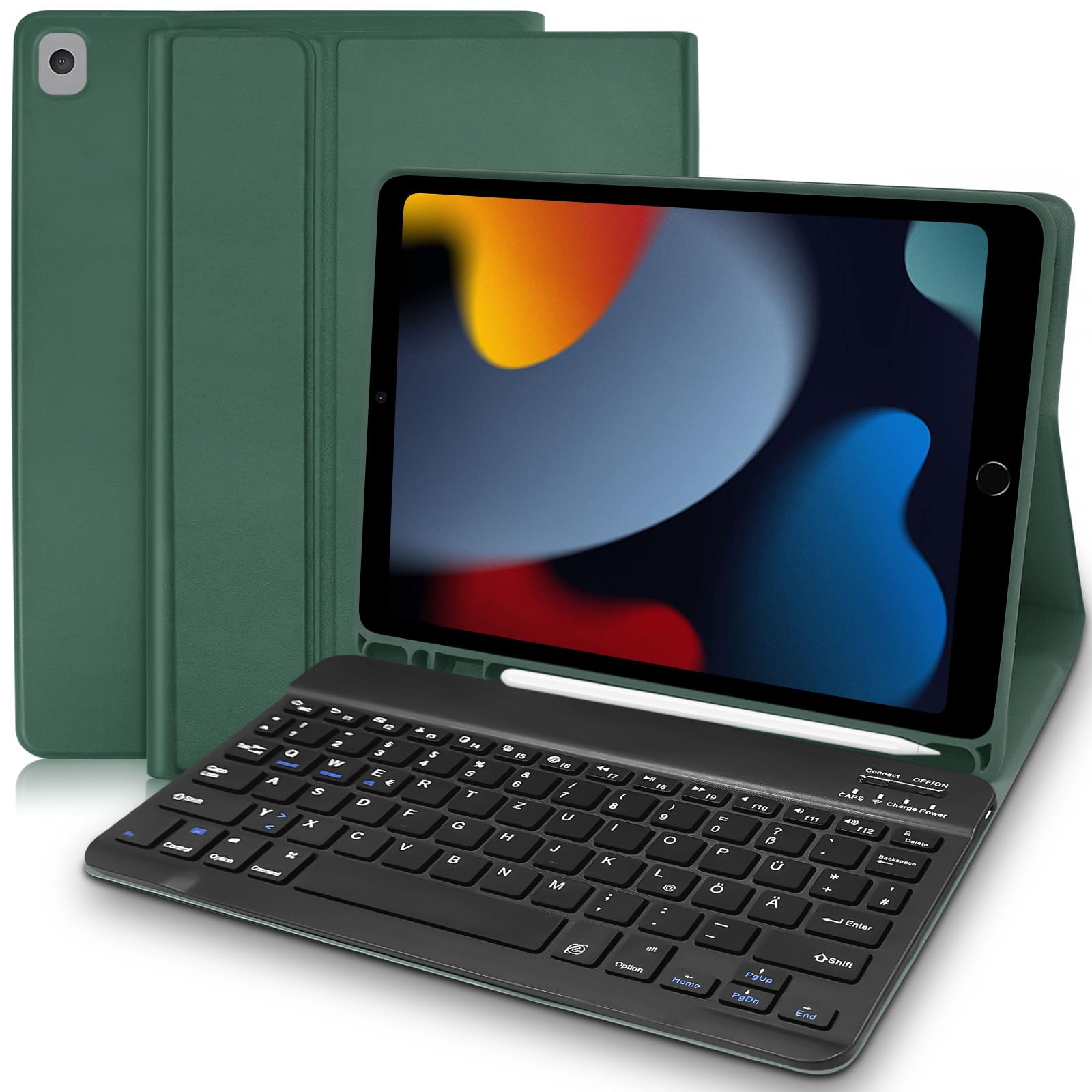 Custodia Con Tastiera Per IPad 10.2" (9a/8a/7a Gen) - Tastiera Bluetooth Rimovibile, Portapenna, Rosa