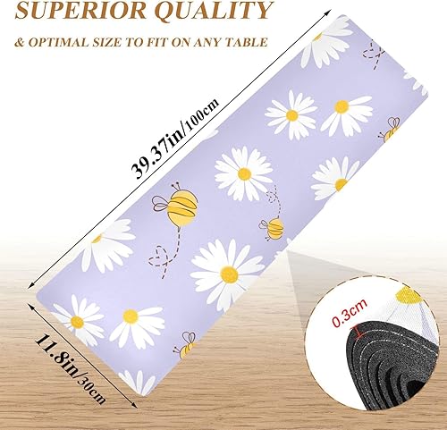 Miniatura 2 de Salvamanteles largos morados de abejas y margaritas para ollas y sartenes calientes, almohadillas calientes para cocina, resistente al calor y