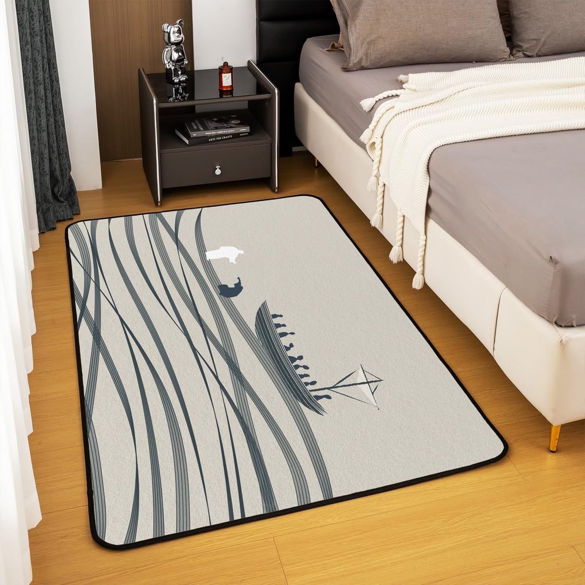 Prayer Area Rug for Kids Boys Girls Ocean Sea Walking on The Water Living Room Rugs for Bedroom 5x7 Christmas Decor Carpet Non-Slip Soft Indoor Floor Mat