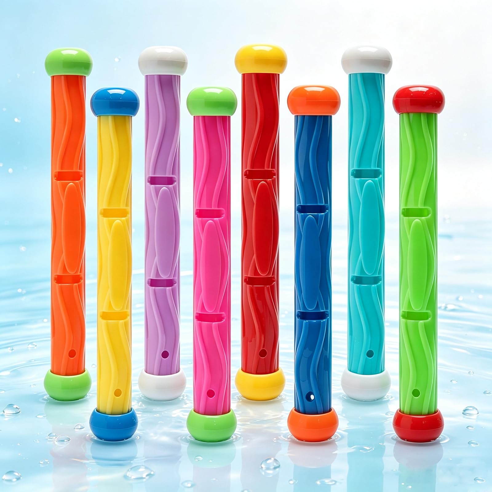 Xndryan Dive Sticks Swimming Pool Dive Toys, 8PCS Diving Sticks Underwater Confidence Building Swimming Toys For Kids, Diving Sticks For Swimming Fun