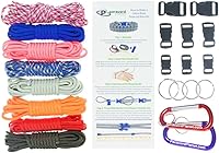 Vista 11 de Pulsera y kit de proyecto de paracaídas – 550 cuerdas de paracaídas, hebillas, mosquetones, llaveros