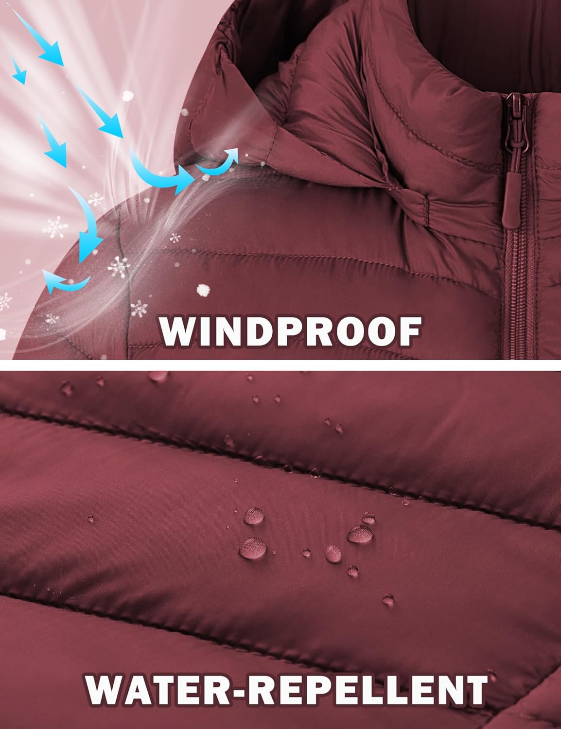 ROYAL MATRIX Women's Packable Puffer Jacket - Lightweight Winter Warm Long Quilted Puffer Coat with Detachable Hood - Image 4