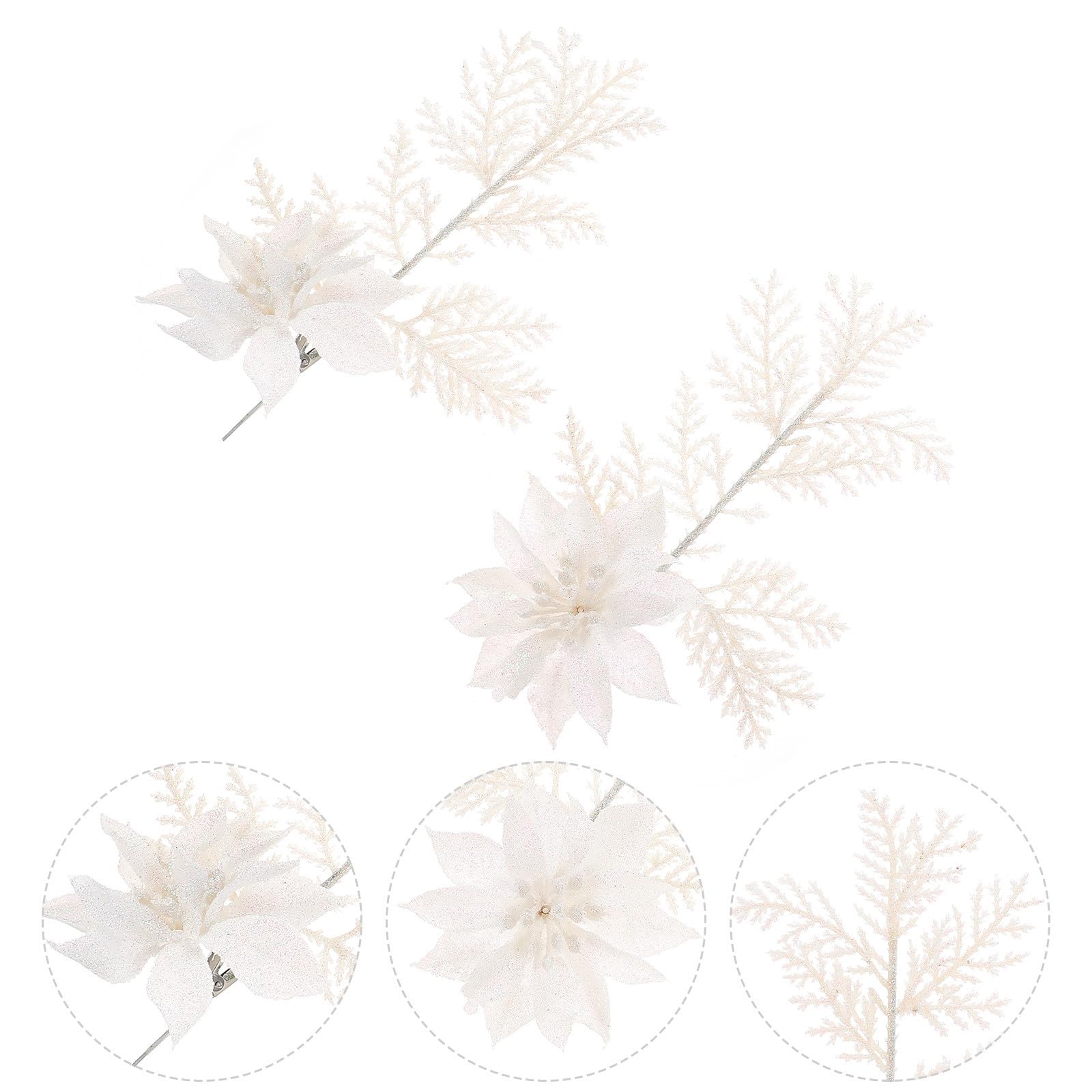BESPORTBLE 18 Pollici Fiore Natalizio Artificiale con Clip, Rami di Pino,