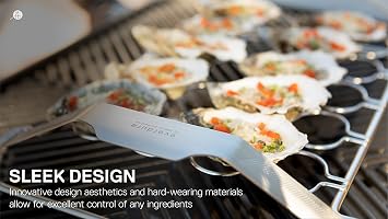 Everdure Grilling Oyster Rack: Brushed Stainless Steel, Easy Grip Handles, Fits 20 Oysters, Premium BBQ Tray for Grilling Appetizers, Shrimp, Scallops, Mushrooms, Peppers, and More, Silver