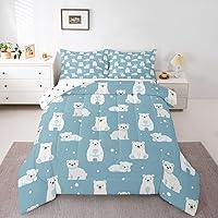 Vista 18 de Juego de edredón de perro lindo para niños, juego de ropa de cama con estampado de carlino de dibujos animados para niños y adolescentes, juego