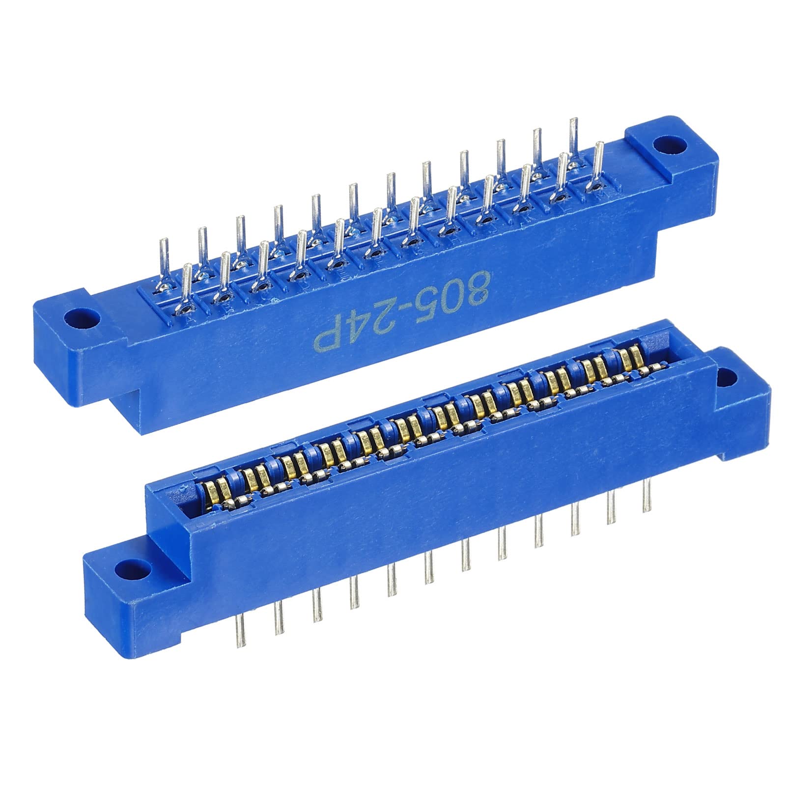 MECCANIXITY Card Edge Connector Blue Socket 24 Pin 3.96mm Pitch for Printed PCB Circuit Board, Arcade, Pack of 2-image-25