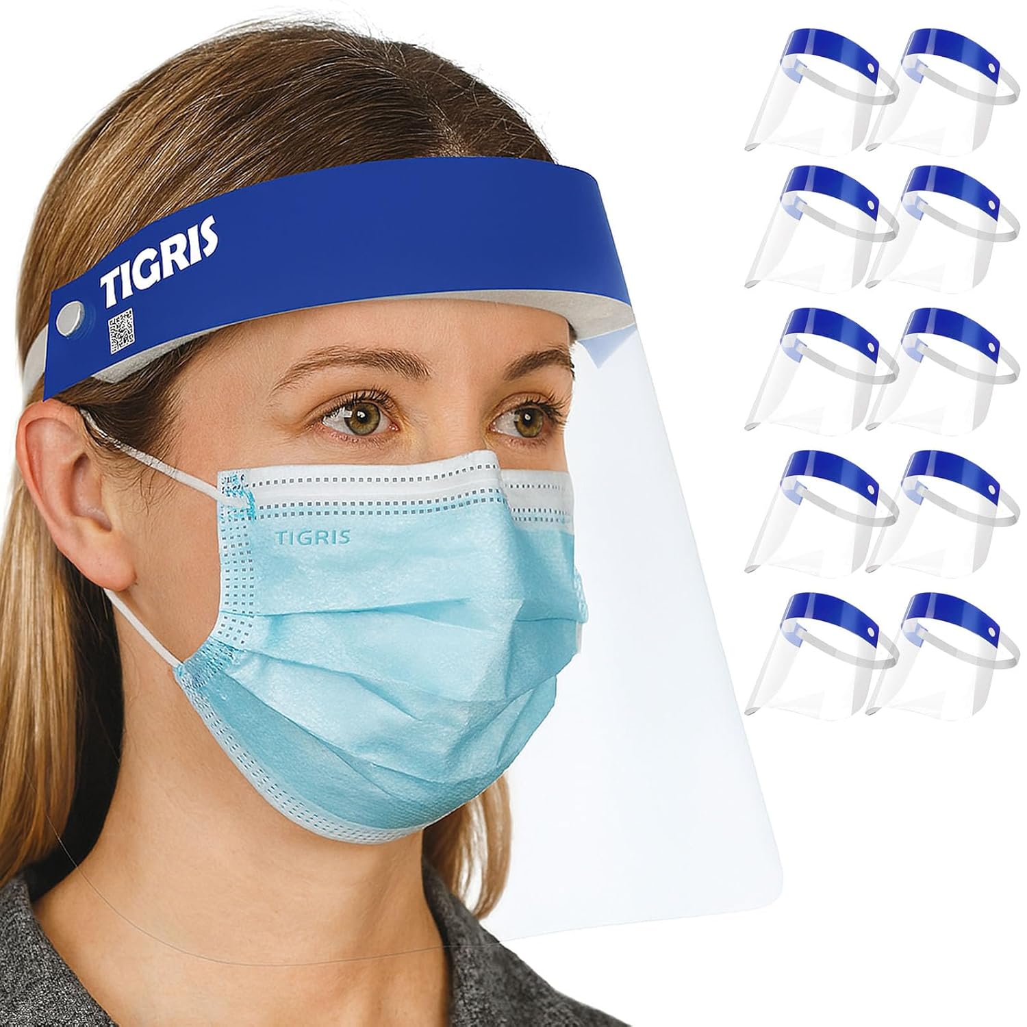20 Pcs Ant Fog Safety Face Shield Ultra Protective Clear Full Face Shields with Elastic Headband