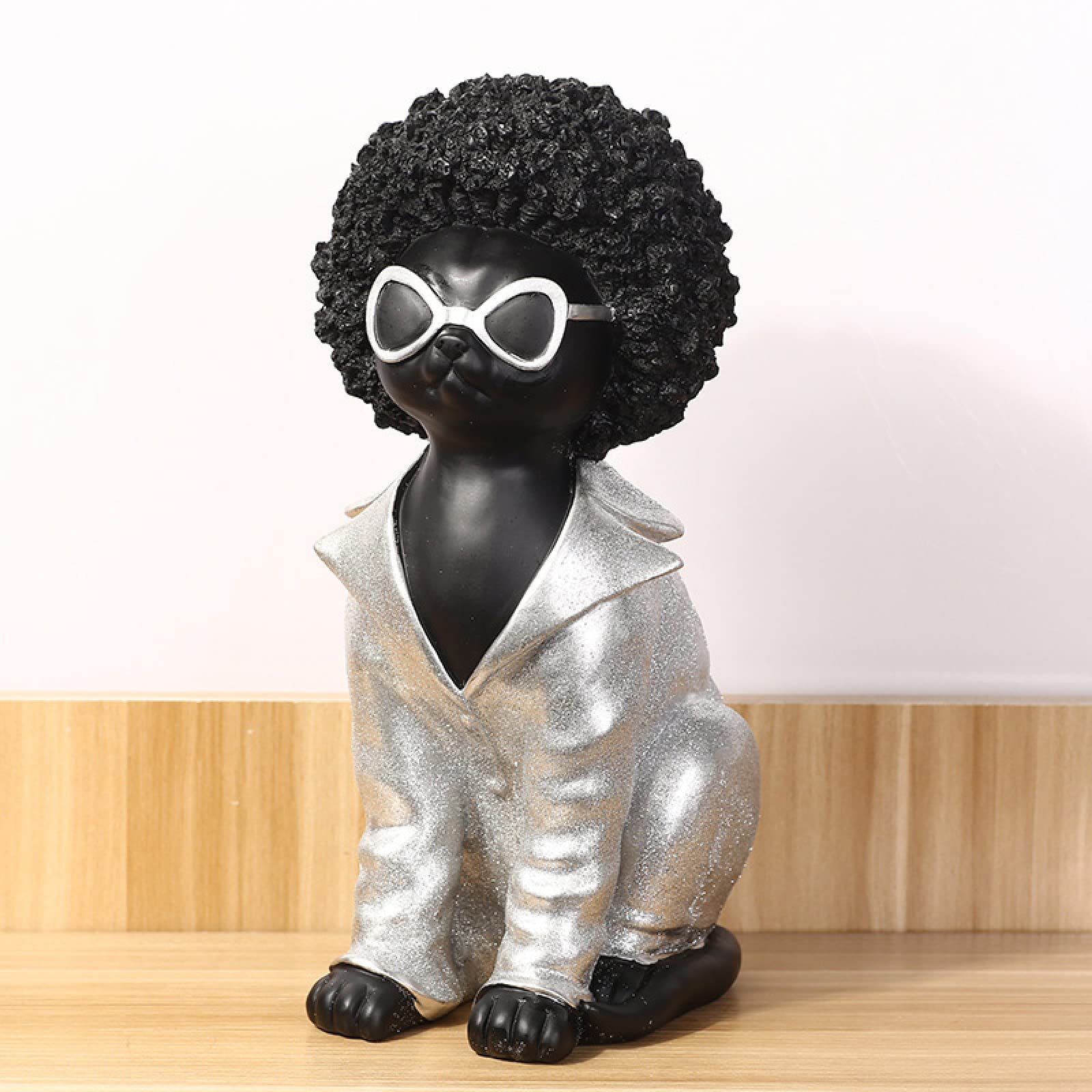 Figurka Ceramiczny Afro Dog Statue Figurka Zwierzątka Żywica Nowoczesna Ozdoba