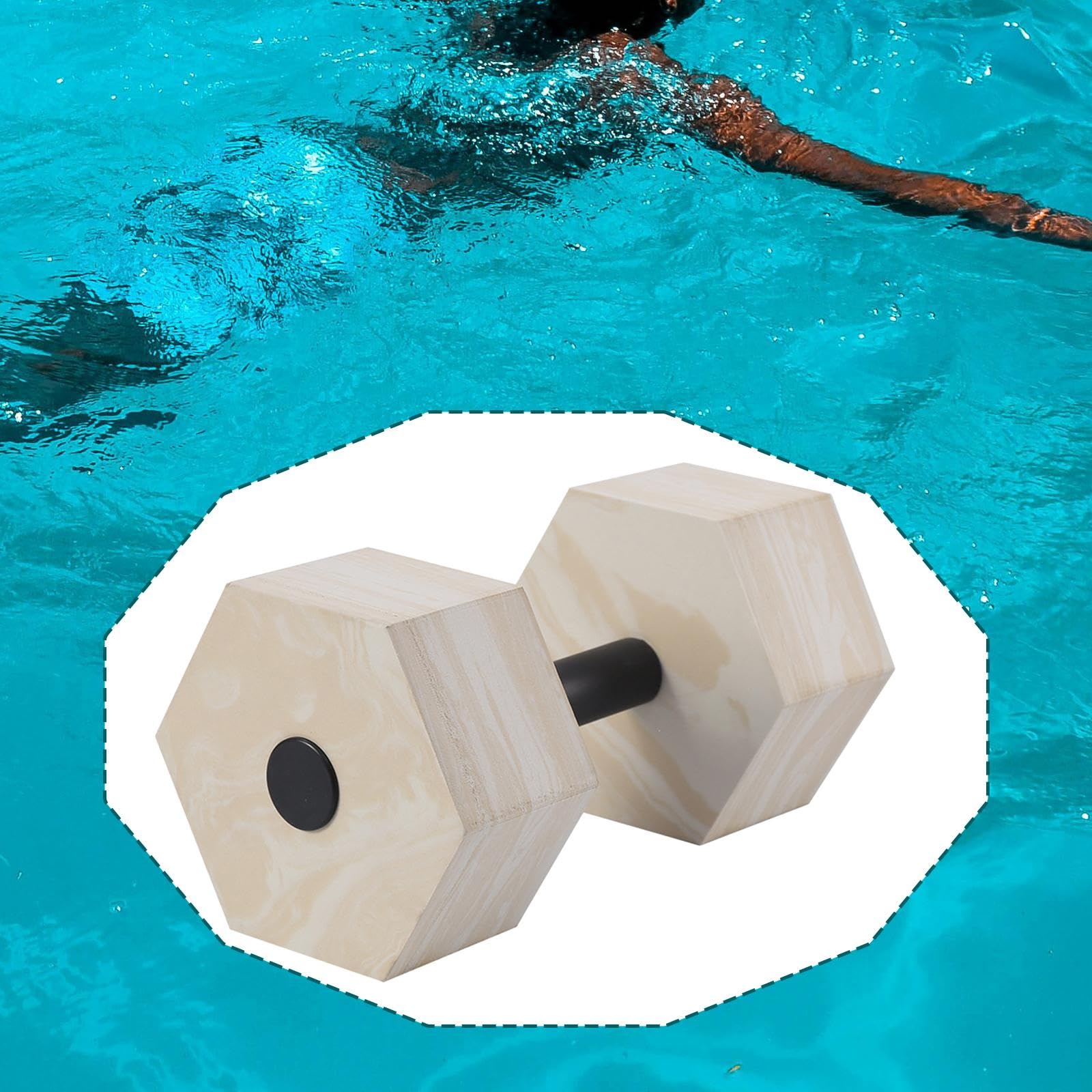 kowaku Pool Exercise Dumbbell Foam Dumbbell, Lightweight, Strengthening Upper Body, Swim Weights Pool Resistance Fitness, Beige