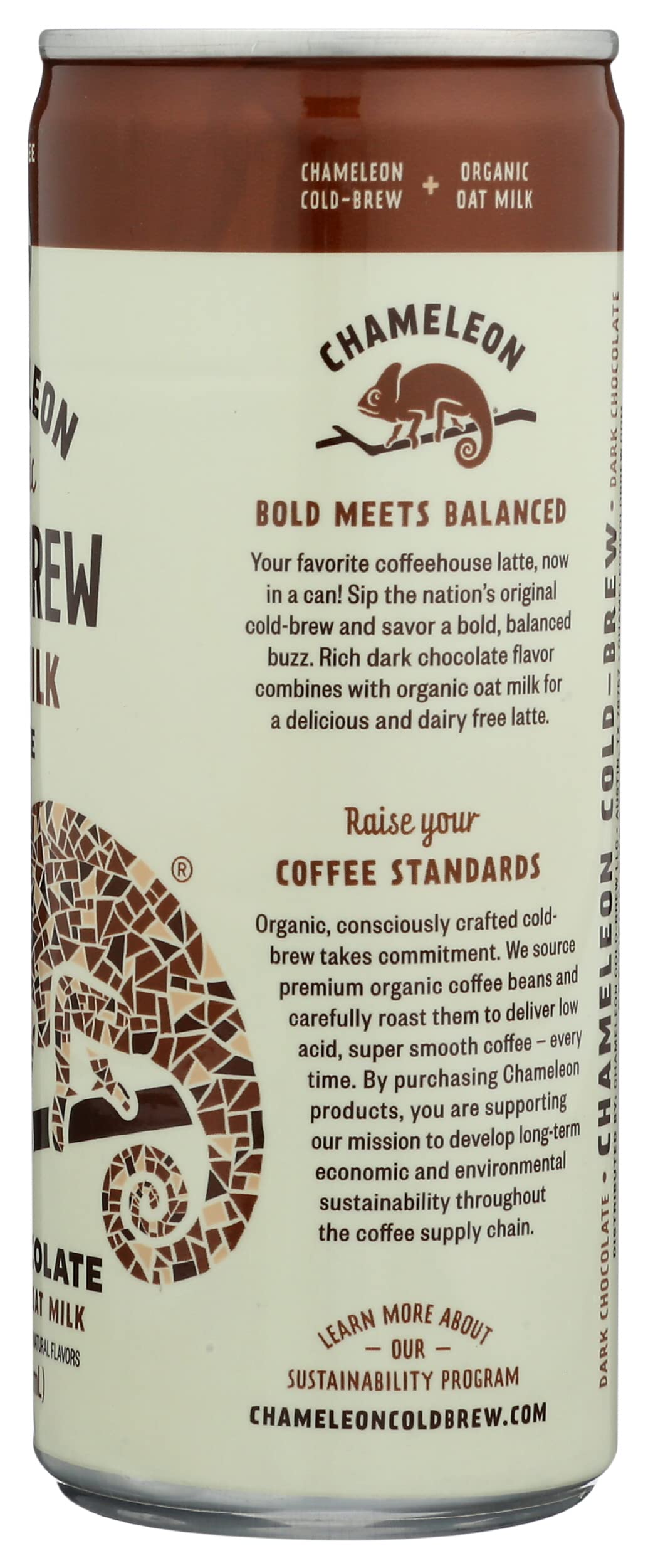 Chameleon, Coffee Latte Oat Milk Dark Chocolate Organic Can, 8 Fl