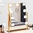 BWLLNI Vanity Mirror with Lights, Hollywood Mirror Lighted Makeup Mirror with 9 LED Bulbs, Touch Control Design 3 Colors Dimmable Bulbs Detachable 10X Magnification 360Rotation(Gold)