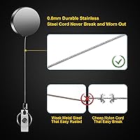 Vista 4 de Badge Reels Retractable for Nurses,Premium Heavy Duty Metal ID Badge Holder with Belt Clip Key Ring for Name Card Keychain (2)