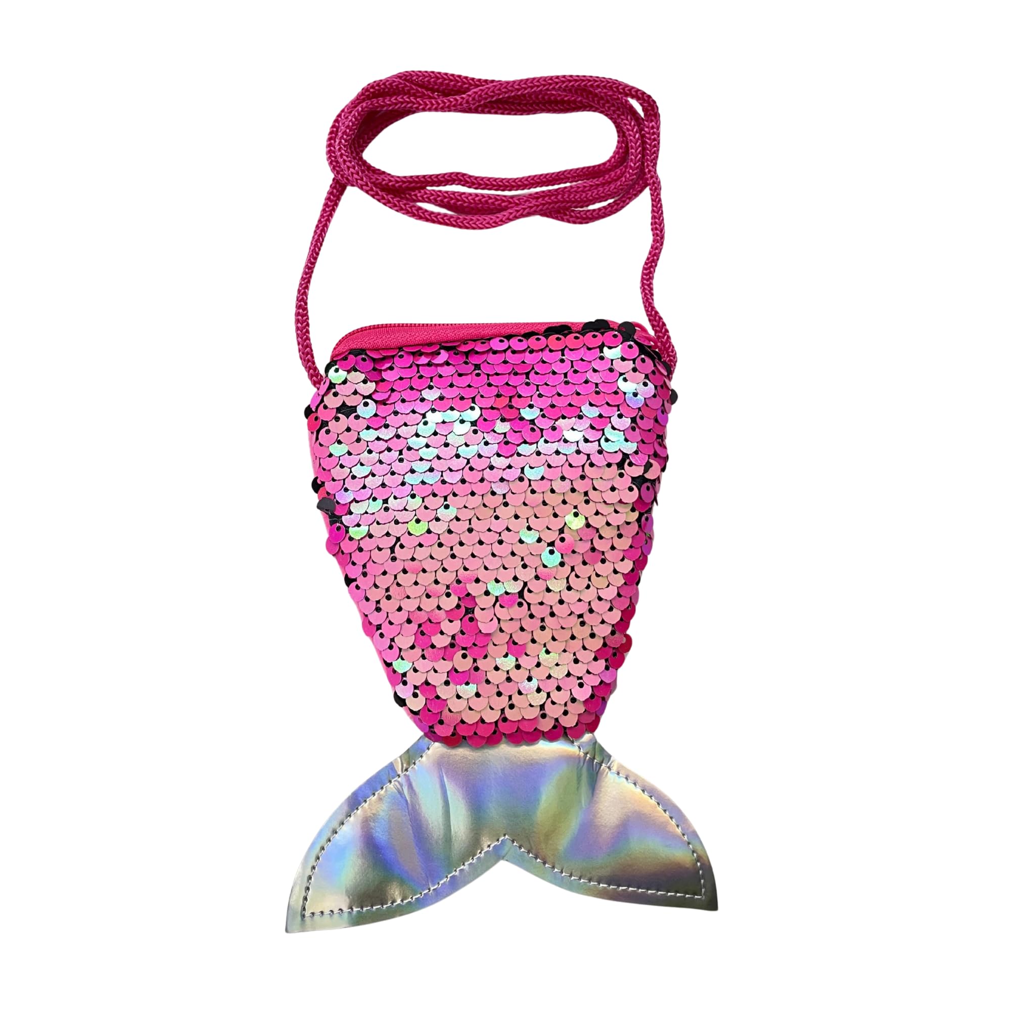 Mermaid Tail Sling Purse for Girls – Mini Crossbody Bag with Holographic Fin-image-49