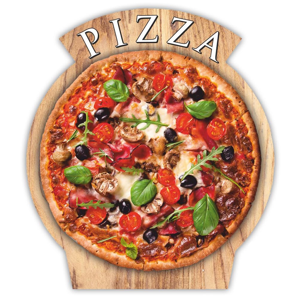 Dwustronny potykacz reklamowy 190 x 74 cm, wodoodporna tablica z ABS w brązowej ramie drewnianej do kawiarni, pizzerii i restauracji (10. Pizza specjalna)