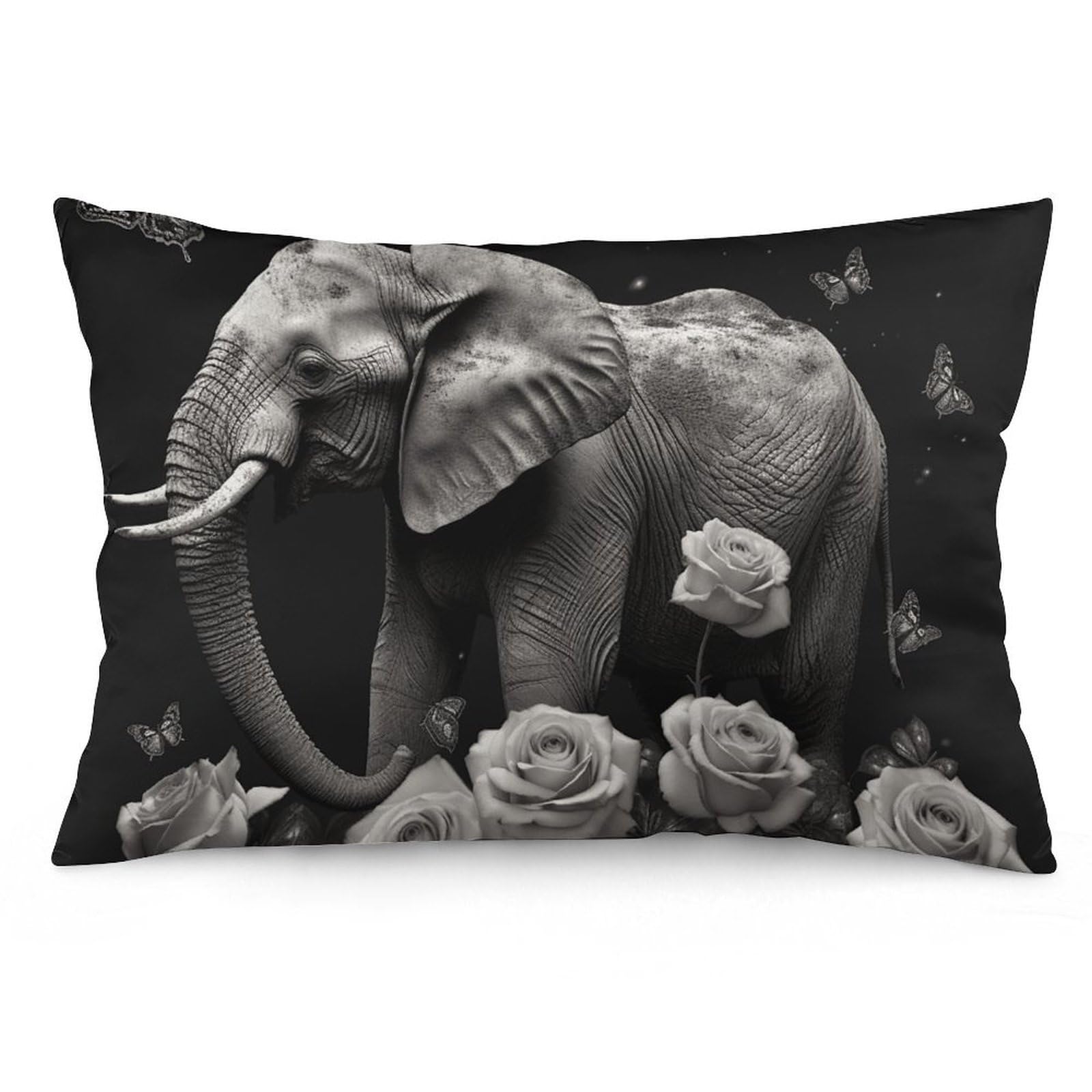 NTVOWPZO 2 Pack Decoration Throw Pillow Covers 20"x30" Pillowcases Covers Elephant and Butterfly Pillowcases Modern Farmhouse Home Decor Sofa Cushions Covers for Couch Bed Living Room