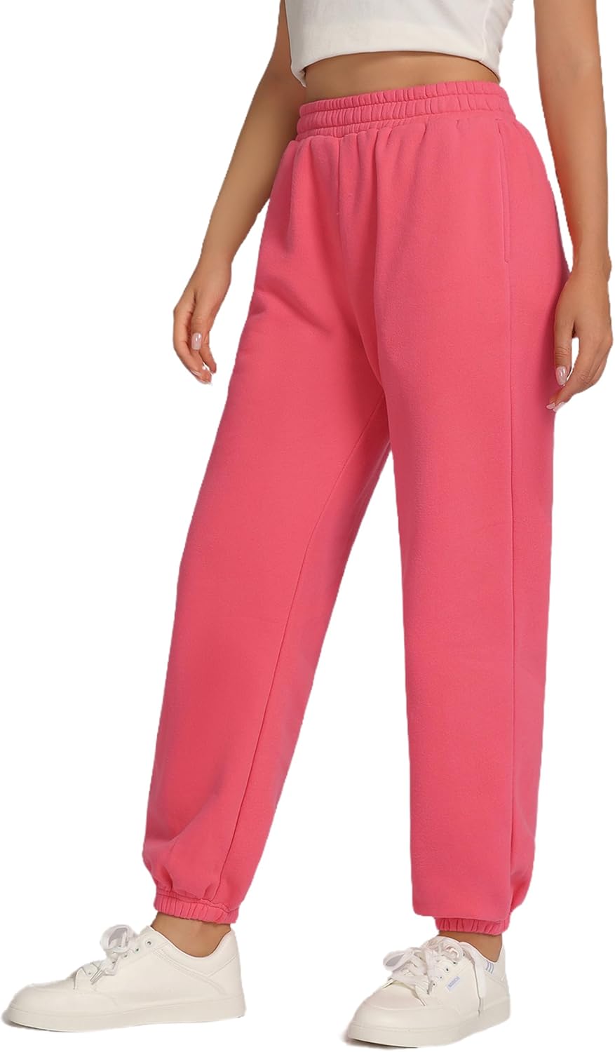 Women's Sweatpants Fleece Lined Baggy Joggers Sweat Pants High Waisted Lounge Cinch Bottoms with Pocket, S-XL - Image 2