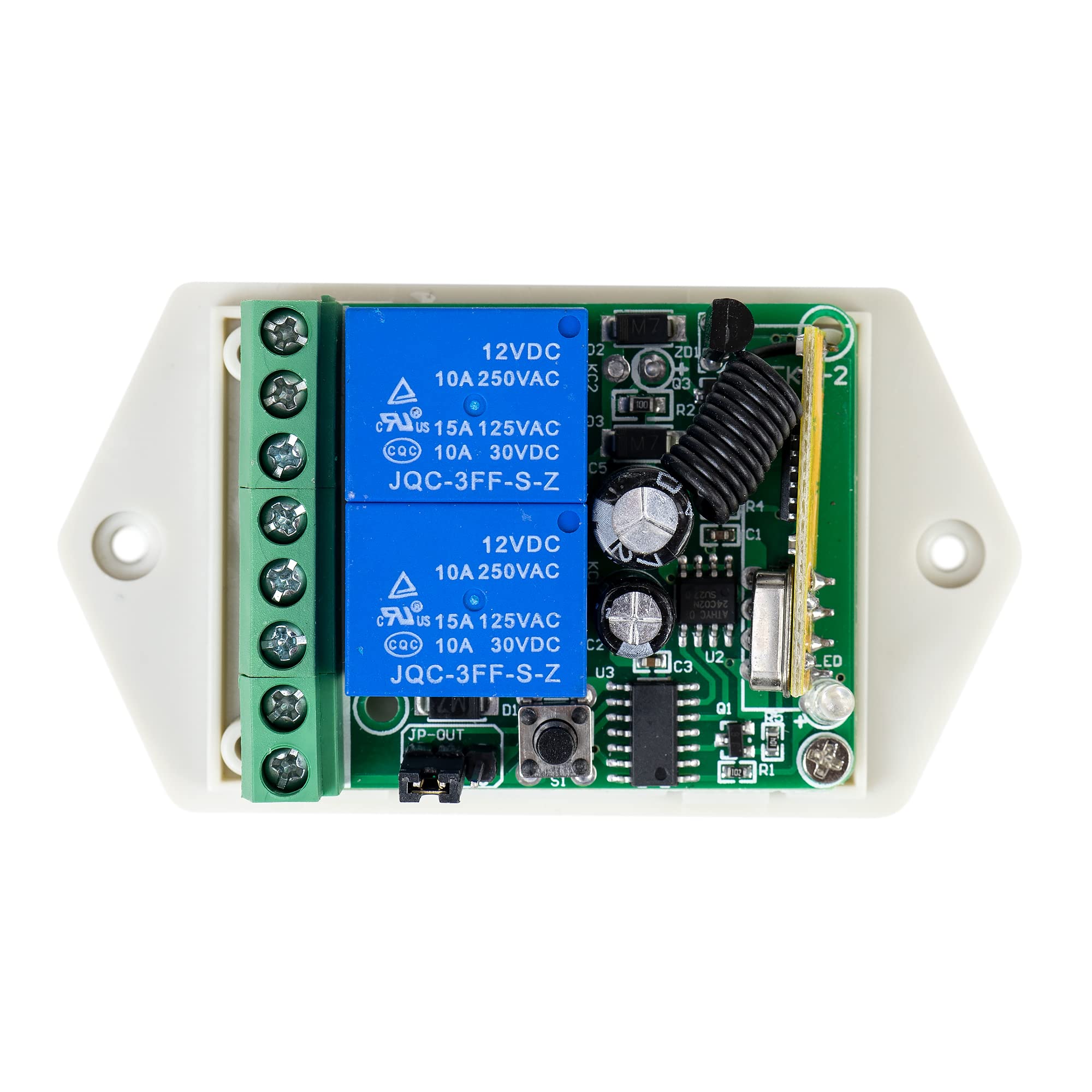 Relé con mando a distancia PNI CA500LR para controlar 1 o 2 puertas de garaje, cancelas, barreras, 2 relés, alimentación 12V