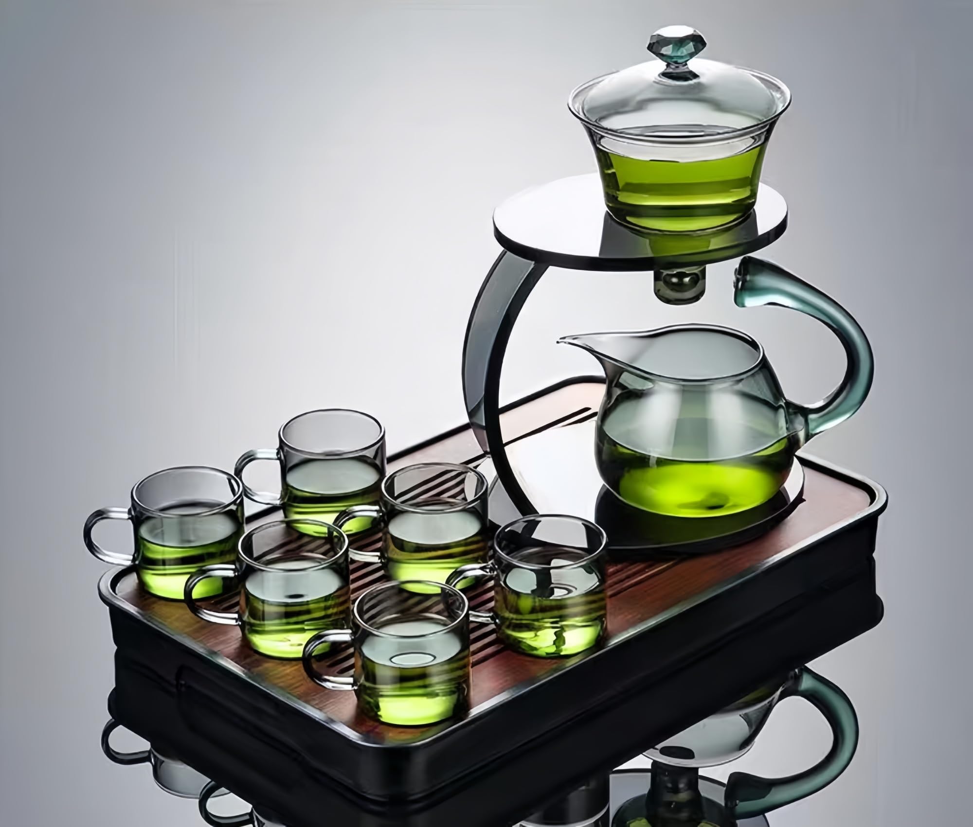 Théière en verre au design élégant pour herbes et fleurs de thé