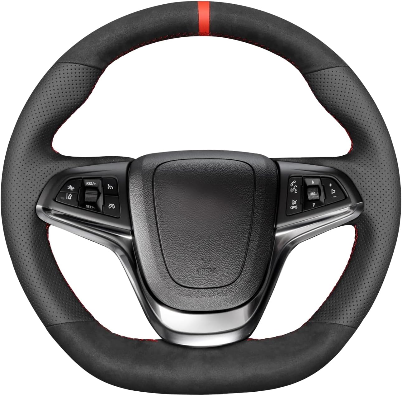 MEWANT Steering Wheel Cover for Chevy SS/Holden Calais/Caprice/Commodore (SS) / Ute (SS) 2013-2017 Hand-Stitched Leather Car Steering Wrap