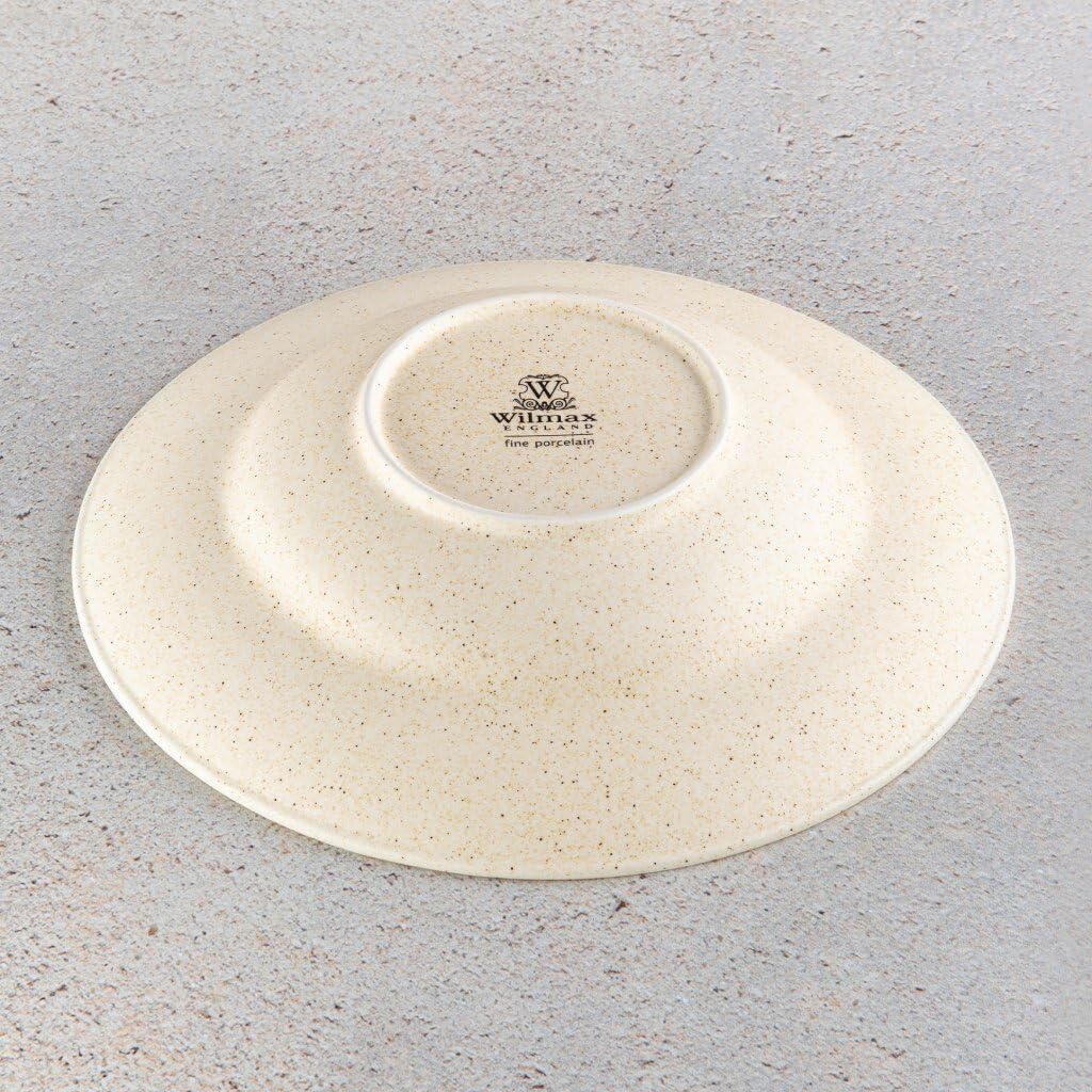 Wilmax | Platos hondos | Platos hondos | 2 unidades 25,5 cm/350 ml | Platos llanos de porcelana | aspecto de piedra | Platos para sopas, pastas, ensaladas, aptos para lavavajillas | para microondas |