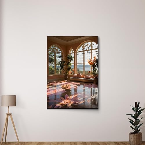 Yoga Wall Art, Canvas Prints Yoga Meditation Studio Room Decorations Tie Dye Hippie Psychedelic Poster with Frame Meditating Peace Wall Art Hanging