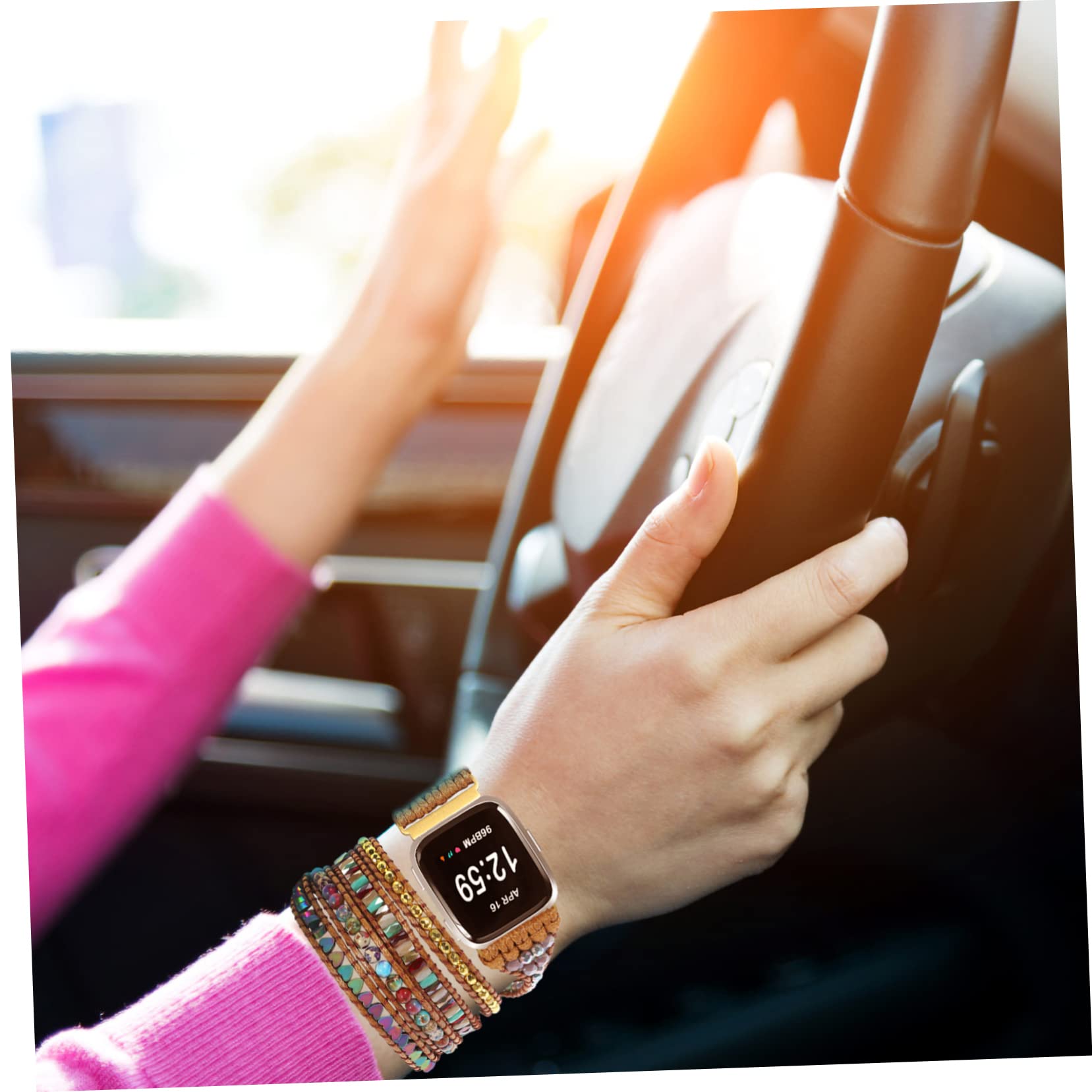 Uonlytech 2pièces Bracelet Montre Pierre Naturelle Pour Élégant Et Décoratif Facile à Installer Confort Optimal Pour Style Unique