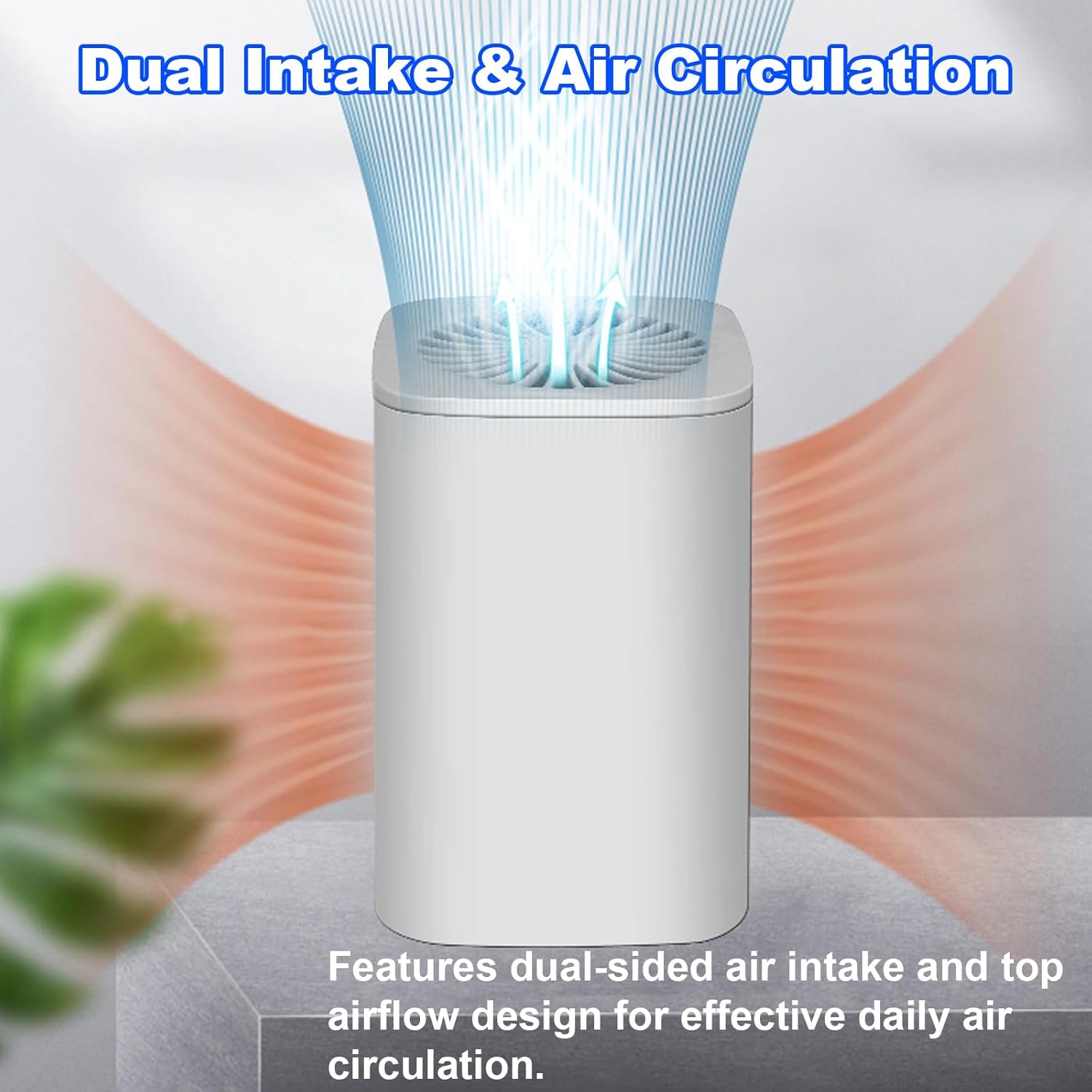 Portable Desktop Air Purifier, Quiet Air Cleaner With Turbo Fan, Small Air Freshener For Home Bedroom Office Car(Color:white)