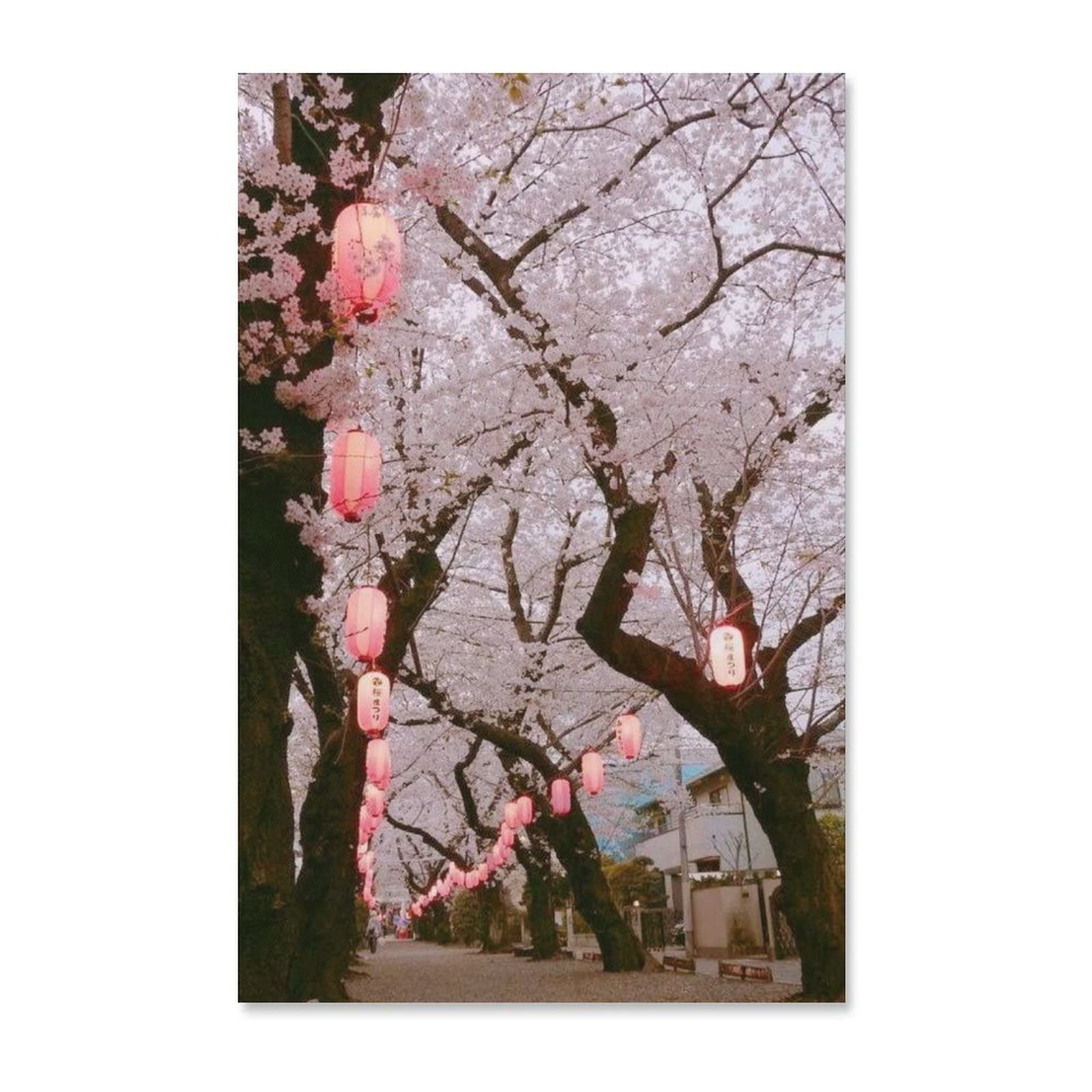 Amazon.co.jp: 絵画 桜灯篭インテリア 絵画 かわいい美的