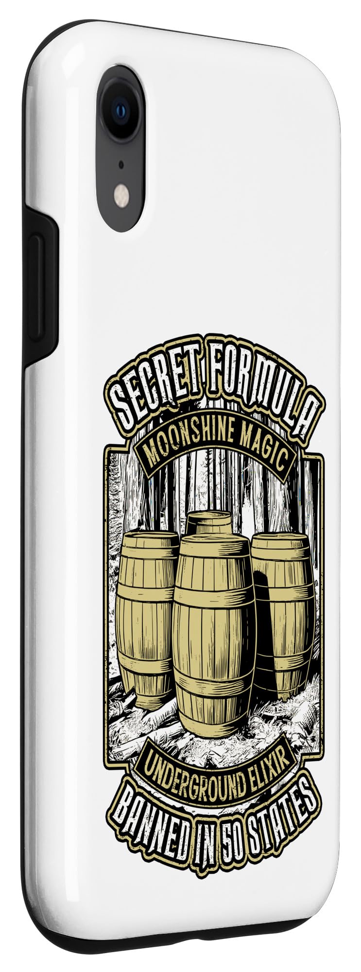 iPhone XR Moonshine Magic Funny Vintage Moonshiner Barrels Forest Case - Image 3