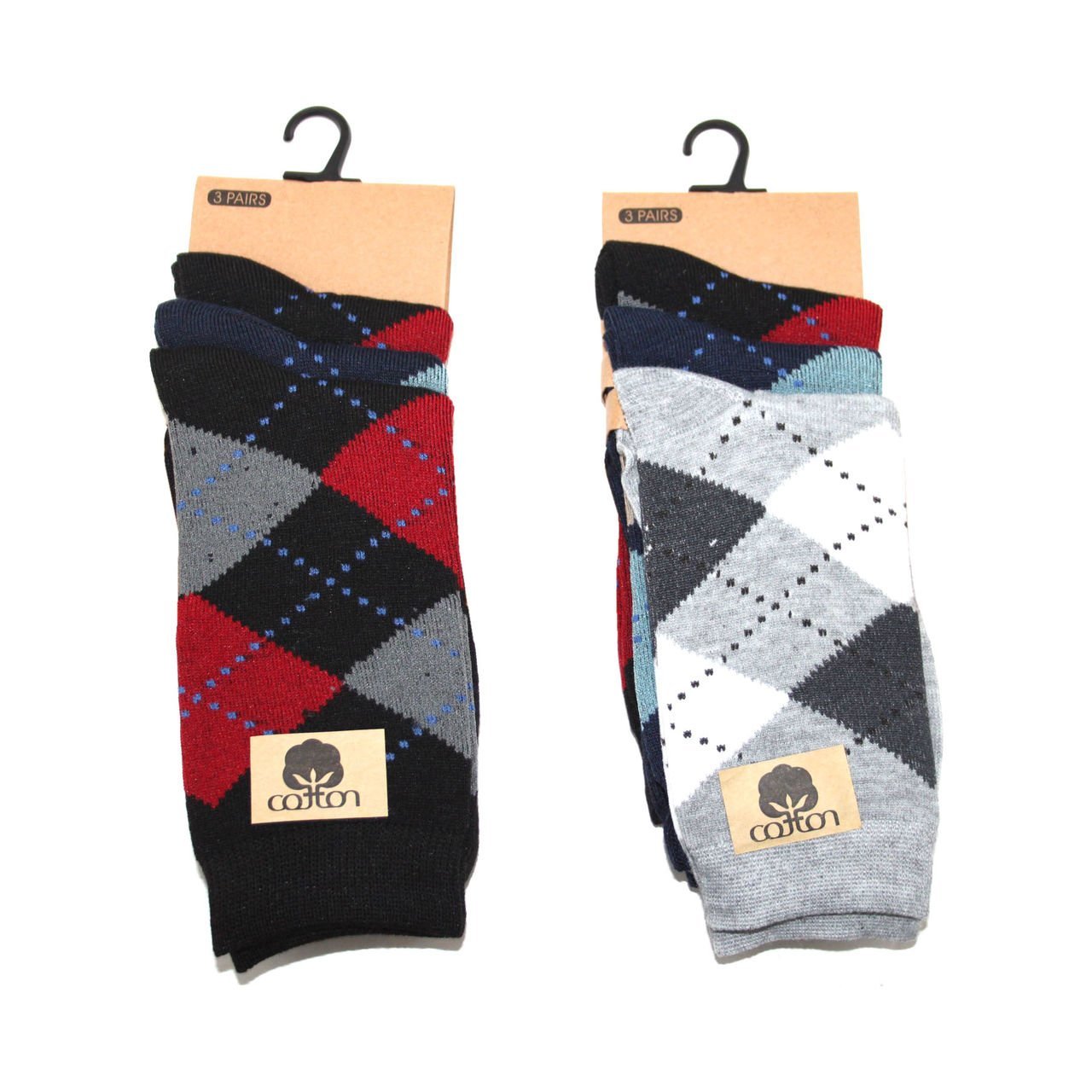 Robelli Men's Cotton Blend Socks – Argyle (6 Pack)