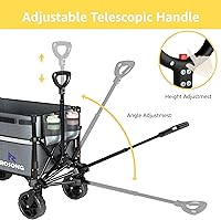 Vista 62 de Carrito plegable con ruedas plegable – Carros plegables resistentes para comestibles, deportes, jardín, compras, camping