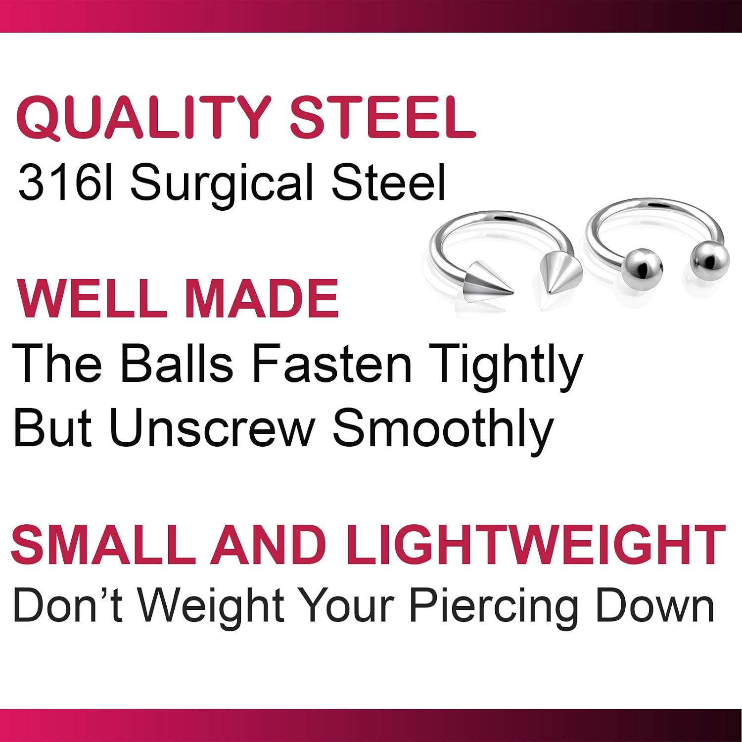 4pcs 18g Horseshoe Ring Circular Cartilage Steel Nose Lip Cartilage Hoop Septum Tragus Stud Ear Eyebrow BBEL - Pick Size