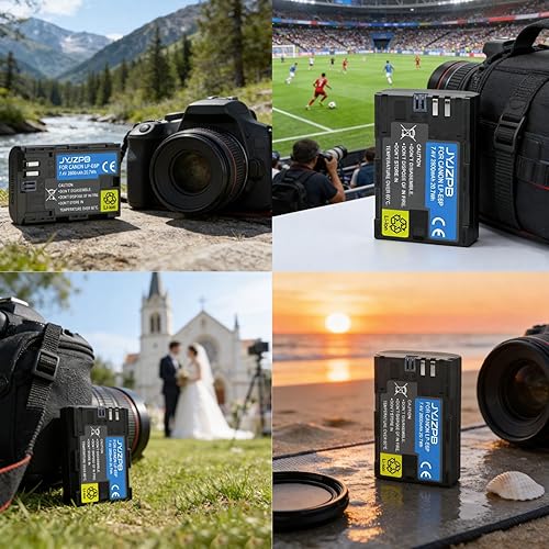 Miniatura 6 de JYJZPB Batería LP-E6P, 2800mAh LP-E6 LP-E6N LP-E6NH LP-E6P Batería para Canon EOS R R5 R6 R7 R8, R5R6 Mark II, EOS 70D 80D 90D, 5D 6D 7D Mark
