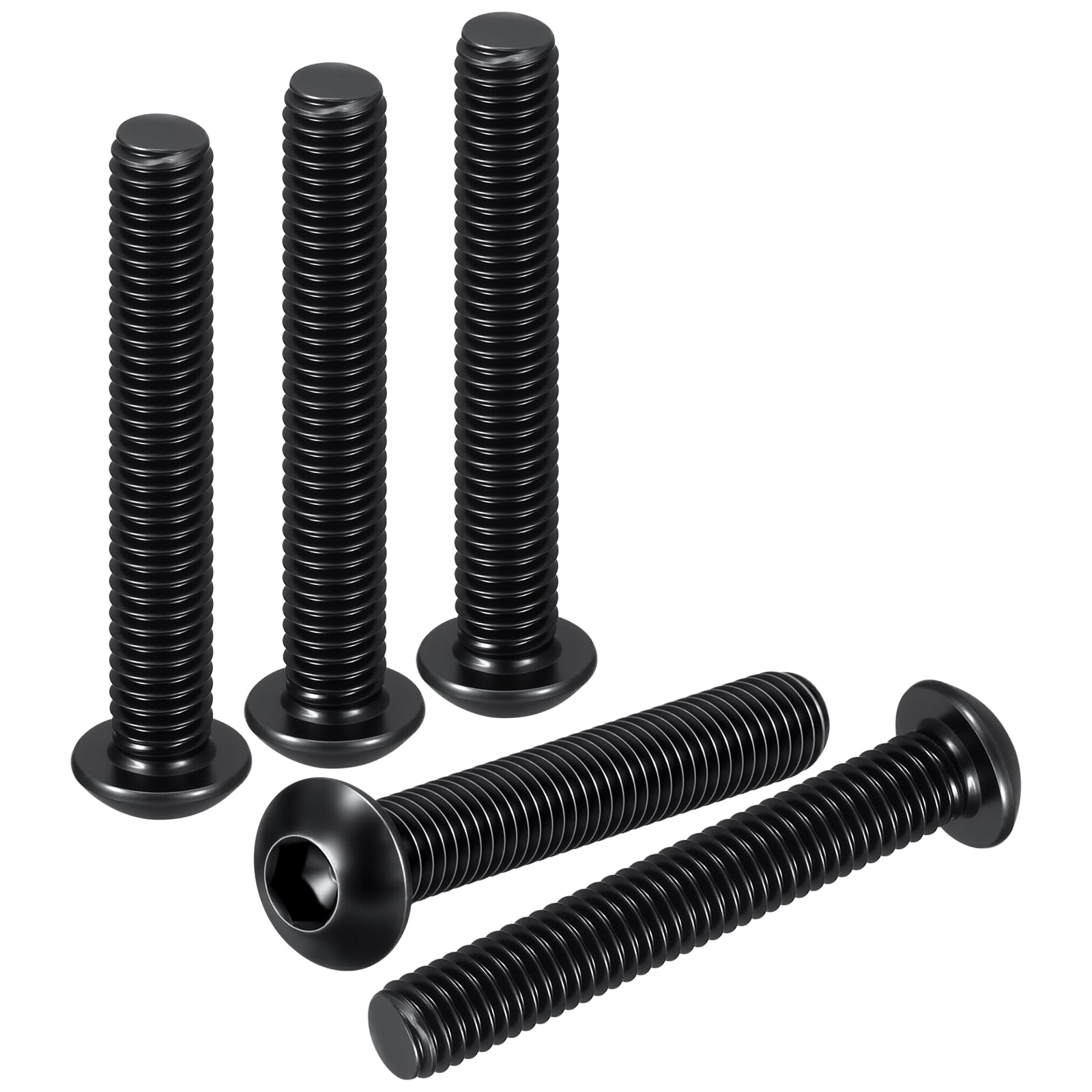 DTGN M5-0.8x30mm Button Head Socket Cap Screws - 30Pack - Good for Road Bicycle, Mountain Bike, Auto, Motorcycle - Carbon Steel Black Oxide - Hex Drive Fasteners โ image 1