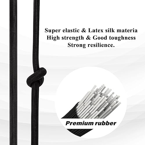 Miniatura 4 de Cuerdas elásticas con mosquetón, paquete de 6 mosquetones largos y resistentes, varios tamaños de 36 pulgadas, 48 pulgadas, 72 pulgadas, correas